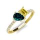 4 - Zahara 9x6 mm Pear London Blue Topaz and 7x5 mm Emerald Cut Lab Created Yellow Sapphire 2 Stone Duo Ring 