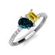 4 - Zahara 9x6 mm Pear London Blue Topaz and 7x5 mm Emerald Cut Lab Created Yellow Sapphire 2 Stone Duo Ring 