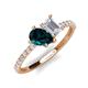 4 - Zahara 9x6 mm Pear London Blue Topaz and 7x5 mm Emerald Cut White Sapphire 2 Stone Duo Ring 