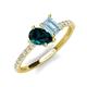 4 - Zahara 9x6 mm Pear London Blue Topaz and 7x5 mm Emerald Cut Aquamarine 2 Stone Duo Ring 