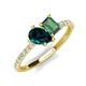 4 - Zahara 9x6 mm Pear London Blue Topaz and 7x5 mm Emerald Cut Lab Created Alexandrite 2 Stone Duo Ring 