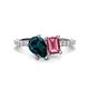 1 - Zahara 9x6 mm Pear London Blue Topaz and 7x5 mm Emerald Cut Pink Tourmaline 2 Stone Duo Ring 