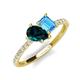 4 - Zahara 9x6 mm Pear London Blue Topaz and 7x5 mm Emerald Cut Blue Topaz 2 Stone Duo Ring 