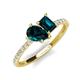 4 - Zahara 9x6 mm Pear and 7x5 mm Emerald Cut London Blue Topaz 2 Stone Duo Ring 