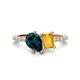 1 - Zahara 9x6 mm Pear London Blue Topaz and 7x5 mm Emerald Cut Citrine 2 Stone Duo Ring 