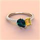 3 - Zahara 9x6 mm Pear London Blue Topaz and 7x5 mm Emerald Cut Citrine 2 Stone Duo Ring 