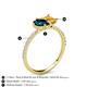 5 - Zahara 9x6 mm Pear London Blue Topaz and 7x5 mm Emerald Cut Citrine 2 Stone Duo Ring 