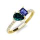 4 - Zahara 9x6 mm Pear London Blue Topaz and 7x5 mm Emerald Cut Iolite 2 Stone Duo Ring 