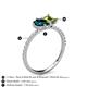 5 - Zahara 9x6 mm Pear London Blue Topaz and 7x5 mm Emerald Cut Peridot 2 Stone Duo Ring 