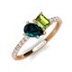 4 - Zahara 9x6 mm Pear London Blue Topaz and 7x5 mm Emerald Cut Peridot 2 Stone Duo Ring 