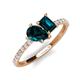 4 - Zahara 9x6 mm Pear and 7x5 mm Emerald Cut London Blue Topaz 2 Stone Duo Ring 