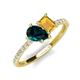 4 - Zahara 9x6 mm Pear London Blue Topaz and 7x5 mm Emerald Cut Citrine 2 Stone Duo Ring 