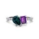 1 - Zahara 9x6 mm Pear London Blue Topaz and 7x5 mm Emerald Cut Amethyst 2 Stone Duo Ring 