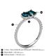 5 - Zahara 9x6 mm Pear and 7x5 mm Emerald Cut London Blue Topaz 2 Stone Duo Ring 