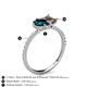 5 - Zahara 9x6 mm Pear London Blue Topaz and 7x5 mm Emerald Cut Smoky Quartz 2 Stone Duo Ring 