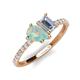 4 - Zahara 9x6 mm Pear Opal and 7x5 mm Emerald Cut Forever One Moissanite 2 Stone Duo Ring 