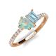 4 - Zahara 9x6 mm Pear Opal and 7x5 mm Emerald Cut Aquamarine 2 Stone Duo Ring 