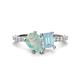 1 - Zahara 9x6 mm Pear Opal and 7x5 mm Emerald Cut Aquamarine 2 Stone Duo Ring 