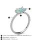 5 - Zahara 9x6 mm Pear Opal and 7x5 mm Emerald Cut Aquamarine 2 Stone Duo Ring 