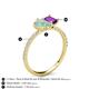 5 - Zahara 9x6 mm Pear Opal and 7x5 mm Emerald Cut Amethyst 2 Stone Duo Ring 