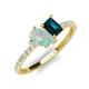 4 - Zahara 9x6 mm Pear Opal and 7x5 mm Emerald Cut London Blue Topaz 2 Stone Duo Ring 