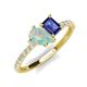 4 - Zahara 9x6 mm Pear Opal and 7x5 mm Emerald Cut Iolite 2 Stone Duo Ring 