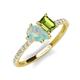 4 - Zahara 9x6 mm Pear Opal and 7x5 mm Emerald Cut Peridot 2 Stone Duo Ring 