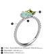 5 - Zahara 9x6 mm Pear Opal and 7x5 mm Emerald Cut Peridot 2 Stone Duo Ring 