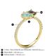 5 - Zahara 9x6 mm Pear Opal and 7x5 mm Emerald Cut Smoky Quartz 2 Stone Duo Ring 