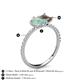 5 - Zahara 9x6 mm Pear Opal and 7x5 mm Emerald Cut Smoky Quartz 2 Stone Duo Ring 