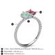 5 - Zahara 9x6 mm Pear Opal and 7x5 mm Emerald Cut Pink Tourmaline 2 Stone Duo Ring 