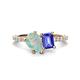 1 - Zahara 9x6 mm Pear Opal and 7x5 mm Emerald Cut Tanzanite 2 Stone Duo Ring 