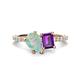 1 - Zahara 9x6 mm Pear Opal and 7x5 mm Emerald Cut Amethyst 2 Stone Duo Ring 