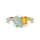 1 - Zahara 9x6 mm Pear Opal and 7x5 mm Emerald Cut Citrine 2 Stone Duo Ring 