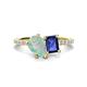 1 - Zahara 9x6 mm Pear Opal and 7x5 mm Emerald Cut Iolite 2 Stone Duo Ring 