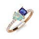 4 - Zahara 9x6 mm Pear Opal and 7x5 mm Emerald Cut Iolite 2 Stone Duo Ring 