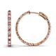 1 - Melissa 1.56 ctw (2.00 mm) Inside Outside Round Pink Tourmaline and Natural Diamond Eternity Hoop Earrings 