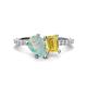 1 - Zahara 9x6 mm Pear Opal and 7x5 mm Emerald Cut Lab Created Yellow Sapphire 2 Stone Duo Ring 