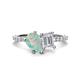 1 - Zahara 9x6 mm Pear Opal and 7x5 mm Emerald Cut White Sapphire 2 Stone Duo Ring 