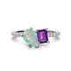 1 - Zahara 9x6 mm Pear Opal and 7x5 mm Emerald Cut Amethyst 2 Stone Duo Ring 