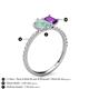 5 - Zahara 9x6 mm Pear Opal and 7x5 mm Emerald Cut Amethyst 2 Stone Duo Ring 