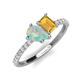 4 - Zahara 9x6 mm Pear Opal and 7x5 mm Emerald Cut Citrine 2 Stone Duo Ring 