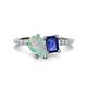 1 - Zahara 9x6 mm Pear Opal and 7x5 mm Emerald Cut Iolite 2 Stone Duo Ring 