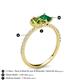 5 - Zahara 9x6 mm Pear Peridot and 7x5 mm Emerald Cut Lab Created Emerald 2 Stone Duo Ring 