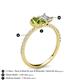 5 - Zahara 9x6 mm Pear Peridot and IGI Certified 7x5 mm Emerald Cut Lab Grown Diamond 2 Stone Duo Ring 