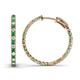 1 - Melissa 1.65 ctw (2.00 mm) Inside Outside Round Emerald and Natural Diamond Eternity Hoop Earrings 