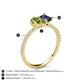 5 - Zahara 9x6 mm Pear Peridot and 7x5 mm Emerald Cut Iolite 2 Stone Duo Ring 