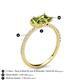 5 - Zahara 9x6 mm Pear and 7x5 mm Emerald Cut Peridot 2 Stone Duo Ring 