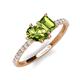 4 - Zahara 9x6 mm Pear and 7x5 mm Emerald Cut Peridot 2 Stone Duo Ring 