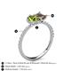 5 - Zahara 9x6 mm Pear Peridot and 7x5 mm Emerald Cut Smoky Quartz 2 Stone Duo Ring 